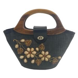 VTG Bags By Patricia Made in the Philliphines satchel embellished woven bag